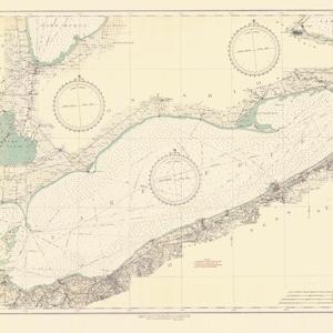 Mapa jeziora Erie 1934 - wydruk mapy morskiej