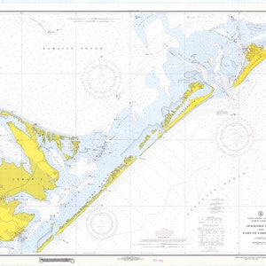 Mapa de som do núcleo e entrada de Ocracoke 1969 - Impressão de carta náutica