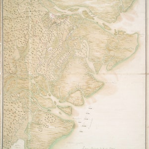 Mapa de Savannah e Tybee Island de 1779 - Impressão de Carta Náutica