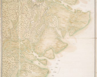 Mapa Savannah i Tybee Island z 1779 r. – wydruk mapy morskiej