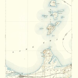 Put-In-Bay Topografische Karte 1901 - Seekarte Druck