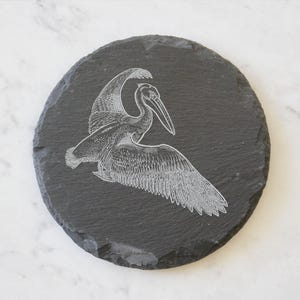 Pelican Coaster Set (Slate and Leatherette coaster sets)