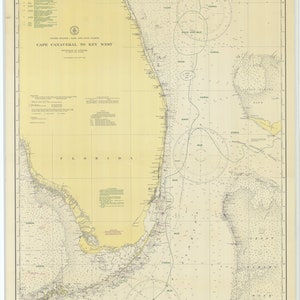 Carte de Cap Canaveral à Key West - 1943 - Impression de carte marine
