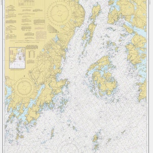 Carte de la baie de Penobscot 1977 - Impression de cartes marines