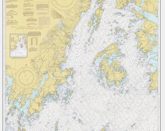 Penobscot Bay Map 1977 - Nautical Chart Print