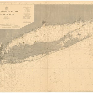Long Island Mapa 1899 - Carta Náutica Print