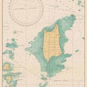 Pelee Island Karte 1941 - Seekarte Druck