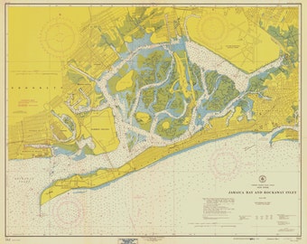 Jamaica Bay Kaart & Rockaway Inlet New York - 1954 Historische Kaart - Nautical Chart Print