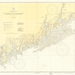 Mapa de la costa de Connecticut - Costa sur - 1937 - Impresión de cartas náuticas