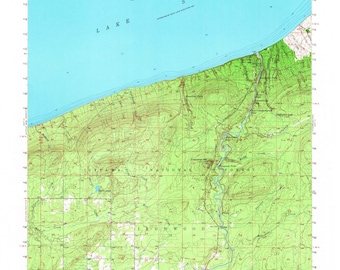 North Ironwood Michigan Topographic Map 1956 - Nautical Chart Print