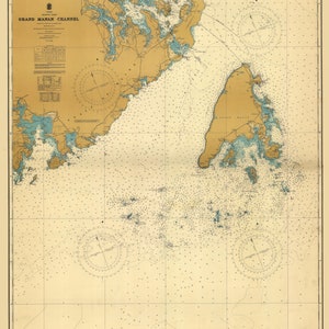 Grand Manan Channel Map 1950 - Nautical Chart Print