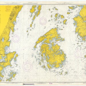 Penobscot Bay Mappa 1966 - Stampa Carta Nautica