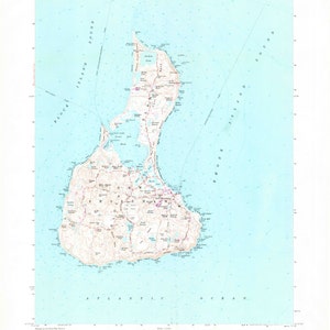Mapa de Block Island 1975 - Impresión de carta náutica