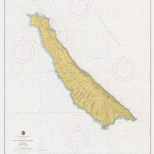 San Clemente Island Map 1982 - Nautical Chart Print