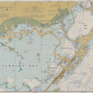 Florida Bay & Straits of Florida Kaart - 1980 - Nautical Chart Print