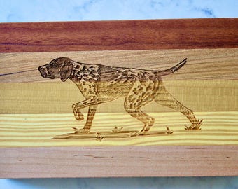 German Shorthaired Pointer (GSP) Engraved Wooden Serving Board & Bar Board