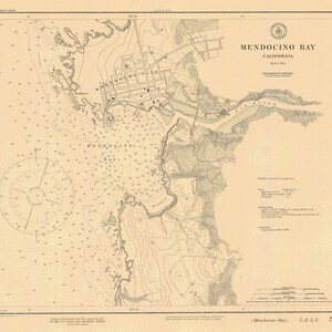 Cape Mendocino to Point St. George California Historische Karte 1926 - Seekarte Druck