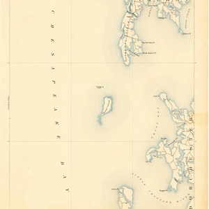 Sharps Island - Mappa della baia di Chesapeake 1893 - Stampa di carta nautica