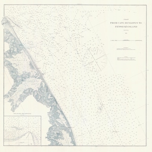 Mapa de la isla de Fenwick desde el cabo Henlopen hasta 1880 - Impresión de cartas náuticas