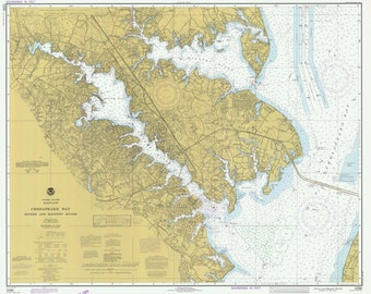 Chesapeake Bay Map - Severn River and Magothy River Map 1977 - Nautical Chart Print