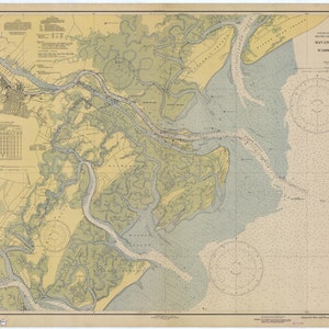Tybee Island - Savanne Historische Karte 1944 - Segelkarte Druck