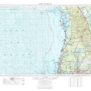 Carte de Tarpon Springs (FL) - 1956 - Carte marine - Papier | Toile | Métal