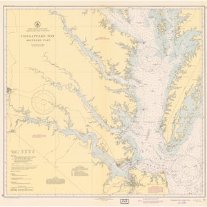 Chesapeake Bay Mappa 1944 - Stampa Carta Nautica