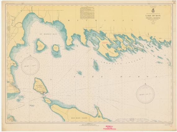 les cheneaux islands map Les Cheneaux Islands Map 1943 Etsy