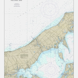 Peconic Bay Mappa - Long Island 1979 - Stampa Carta Nautica
