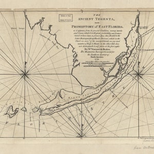 Kaart Florida Keys - historische kaart - 1772 - nautische kaart afdrukken