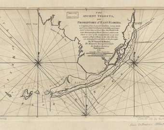 Kaart Florida Keys - historische kaart - 1772 - nautische kaart afdrukken