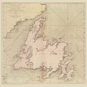 Carte de Terre-Neuve 1775 - Impression de cartes marines