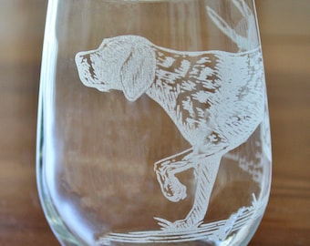 German Shorthaired Pointer (GSP) Engraved Glasses