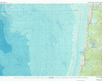 Topografische kaart Reedsport Oregon 1980 - nautische kaart afdrukken