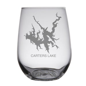 Bicchieri incisi con mappa di Carter's Lake, GA