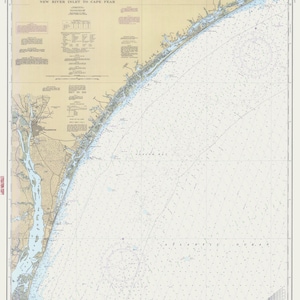 New River Inlet a Cape Fear - 1987 - Impresión de carta náutica