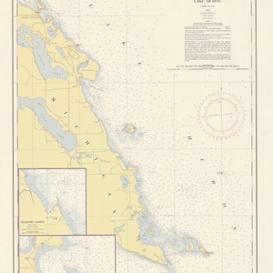 Lake Huron - Saginaw Bay Map 1955 - Nautical Chart Print