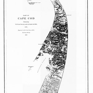 Cape Cod Karte 1863 (Äußeres Cape) - Seekarte Druck