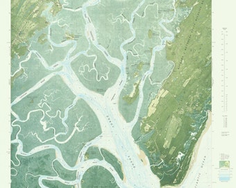 Mapa de Doboy Sound, Geórgia, 1979 - Impressão de Carta Náutica