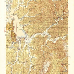 Coos Bay Topographische Karte 1945 - Seekarte Print
