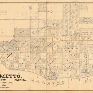 Palmetto Stadskaart 1925 - Nautical Chart Afdrukken