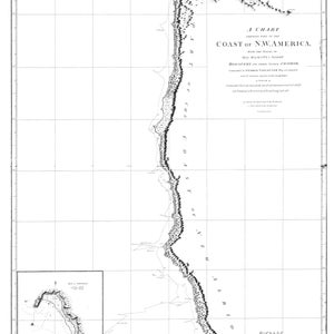Coast of Northwest America - Nautical Chart Print
