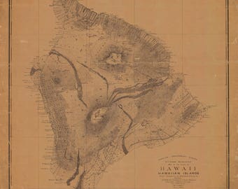 Hawaii Map - 1886 - Nautical Chart Print