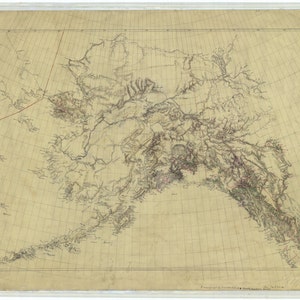 Alaska Map 1900 - Nautical Chart Print