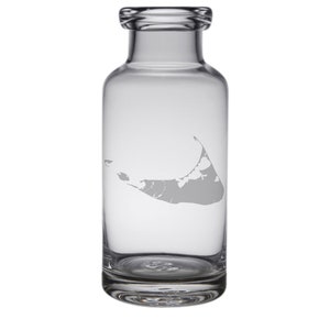 Nantucket Karte Graviert Glas Karaffe