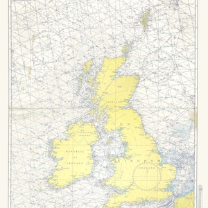 British Isles Nautical Chart - 1915