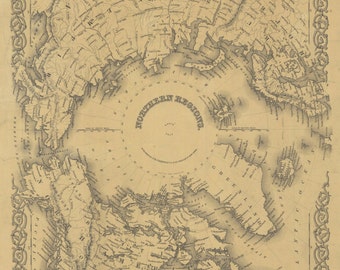 Nordpolens historiska karta 1855