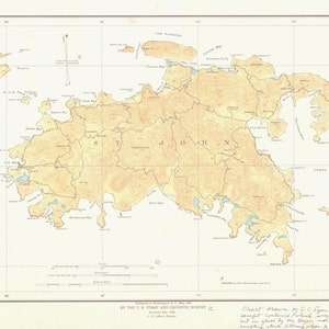 Mapa de São João - USVI 1934 - Impressão de Carta Náutica