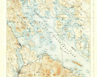 Lake Winnipesaukee New Hampshire 1909 Topographic Map