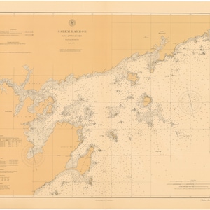 Carte du port de Salem 1897 - Impression de carte marine